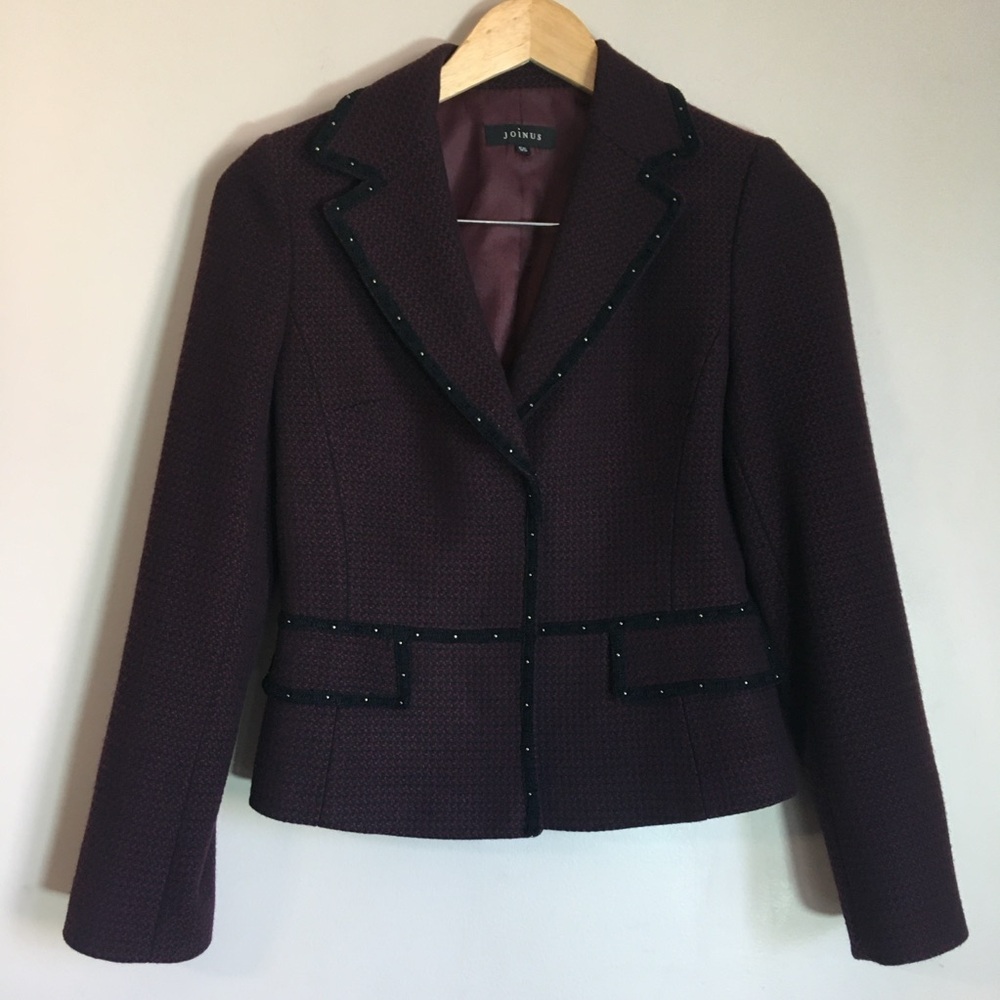 blazer red and black houndstooth tailored size small